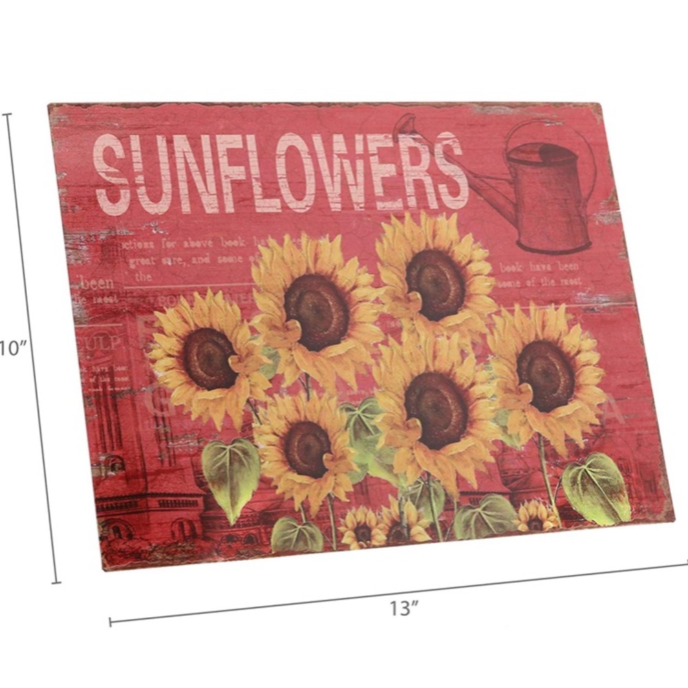 Six Sunflowers Retro Vintage Tin Bar Sign Country - Picture 4 of 5